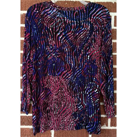 Chico’s Travelers Multicolored Slinky Blouse 3/4 Sleeves Size 3 (XL) - Picture 2 of 3